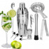 Set Cocktail Shaker Kit pentru barmani 750ml, KI25, suport bambus, 12 piese [24]