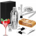 Set Cocktail Shaker Kit pentru barmani 750ml, KI25, suport bambus, 12 piese [28]