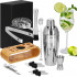 Set Cocktail Shaker Kit pentru barmani 750ml, KI25, suport bambus, 12 piese [30]