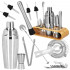 Set Cocktail Shaker Kit pentru barmani 750ml, KI25, suport bambus, 12 piese [34]