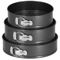 Set 3 forme de copt, 27, 25 si 23 cm, cu fund detasabil, gri Set 3 forme de copt, 27, 25 si 23 cm, cu fund detasabil, gri