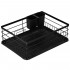Uscator de vase cu suport tacamuri, din otel, cu tava de scurgere, 42x32x15cm, negru [21]