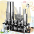 Set barman 14 piese din inox, cu shaker 750 ml, dozatoare, ustensile si suport, pentru cocktailuri, gri [2]