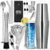 Set barman 14 piese din inox, cu shaker 750 ml, dozatoare, ustensile si suport, pentru cocktailuri, gri [3]