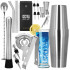 Set barman 14 piese din inox, cu shaker 750 ml, dozatoare, ustensile si suport, pentru cocktailuri, gri [26]