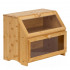 Cutie pentru paine cu 2 niveluri din bambus, cu ferestre transparente si inchidere magnetica, 39x25x32 cm, natur [2]
