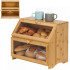 Cutie pentru paine cu 2 niveluri din bambus, cu ferestre transparente si inchidere magnetica, 39x25x32 cm, natur [14]