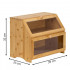 Cutie pentru paine cu 2 niveluri din bambus, cu ferestre transparente si inchidere magnetica, 39x25x32 cm, natur [15]