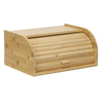 Cutie pentru paine din bambus cu capac glisant, raft superior, 38x28x18 cm, bambus natur maro Cutie pentru paine din bambus cu capac glisant, raft superior, 38x28x18 cm, bambus natur maro
