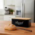 Cutie pentru paine din metal cu capac din bambus, finisaj lucios, 33x18x14 cm, negru [13]