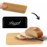 Cutie pentru paine din metal cu capac din bambus, finisaj lucios, 33x18x14 cm, negru [17]
