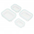 Set 4 recipiente din sticla termorezistenta, cu capac etans, BPA free, 350ml / 600ml / 1000ml / 1450ml , transparent [13]