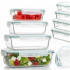 Set 4 recipiente din sticla termorezistenta, cu capac etans, BPA free, 350ml / 600ml / 1000ml / 1450ml , transparent [6]