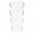 Set 4 recipiente din sticla termorezistenta, cu capac etans, BPA free, 350ml / 600ml / 1000ml / 1450ml , transparent [10]