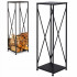 Suport metalic pentru lemne 34x34x111 cm, capacitate mare, negru [4]