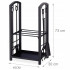 Suport metalic pentru lemne de foc cu 4 accesorii, 74x40x30 cm, negru [3]