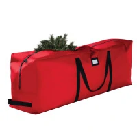 Geanta pentru depozitarea bradului artificial de pana la 240 cm, material rezistent din poliester si PP, fermoar lung pentru acces usor, manere solide Geanta pentru depozitarea bradului artificial de pana la 240 cm, material rezistent din poliester si PP, fermoar lung pentru acces usor, manere solide