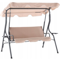 Leagan balansoar gradina Sersimo Cancun, 3 locuri, 220kg, bej inchis Leagan balansoar gradina Sersimo Cancun, 3 locuri, 220kg, bej inchis