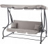 Leagan gradina 3 locuri cu baldachin reglabil, perne si suport pahare, 210x120x170 cm, gri [4]