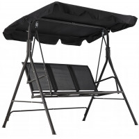 Leagan balansoar gradina Sersimo Textilene, 3 locuri, 260kg, negru Leagan balansoar gradina Sersimo Textilene, 3 locuri, 260kg, negru