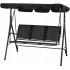 Leagan balansoar gradina Sersimo Textilene, 3 locuri, 260kg, negru [7]