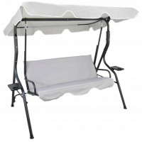 Leagan balansoar gradina Sersimo Cosenza, 3 locuri, 220kg, gri deschis