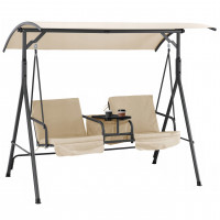 Leagan balansoar Sersimo Blanca cu 2 fotolii separate si masuta, 240kg, bej