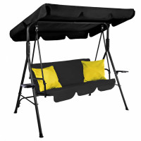 Leagan balansoar gradina Sersimo Trieste, 3 locuri, 220kg, negru