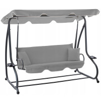 Leagan gradina 4 locuri cu baldachin reglabil, functie de pat si suport pahare, 210x120x170 cm, gri Leagan gradina 4 locuri cu baldachin reglabil, functie de pat si suport pahare, 210x120x170 cm, gri