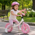 Bicicleta fara pedale pentru copii, cadru din otel, roti EVA, ghidon si sezut reglabile, maxim 30 kg, 80x38x58 cm, roz si alb [11]