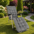 Sezlong pliabil gradina cu perna groasa si tetiera, 2 pozitii, cadru metalic, 170x60 cm, gri [11]