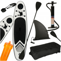 Placa Stand up paddle SUP gonflabila cu vasla, pompa si accesorii, 320x80x19 cm, 150 kg, gri