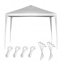 Pavilion gradina 300x300x255 cm, structura metalica cu 4 picioare, acoperis PE 90g/mp, alb Pavilion gradina 300x300x255 cm, structura metalica cu 4 picioare, acoperis PE 90g/mp, alb