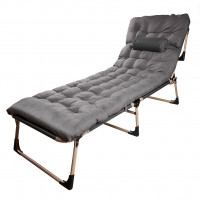 Sezlong pliabil cu 4 trepte, reglaj spatar, otel si material Oxford, 193x66x23 cm, gri Sezlong pliabil cu 4 trepte, reglaj spatar, otel si material Oxford, 193x66x23 cm, gri