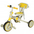 Tricicleta copii 6in1, 70x31x89 cm, cu ghidon reglabil, sezut cu spatar si copertina, cadru metalic, galben-gri [9]