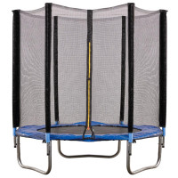 Trambulina cu plasa de protectie exterioara, 183 cm, 150 kg, albastru