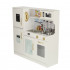 Bucatarie copii din lemn cu frigider, accesorii si electrocasnice grafice, 80x24x80 cm, alb [3]