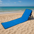Sezlong pliabil cu spatar pentru plaja, material impermeabil, 150x47 cm, albastru inchis [10]