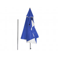 Umbrela de plaja tip cort 2 in 1 cu paravan lateral, ventilatie si protectie UV, diametru 213 cm, albastru