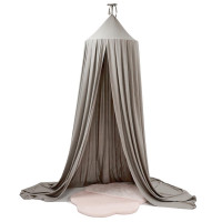 Baldachin suspendat tip cort 70x290 cm, decor camera copii, cu set montaj, gri