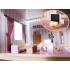 Casa de papusi mare din lemn cu 3 etaje, 4 camere, terasa, mobilier si iluminare LED, 62x27x78 cm, alb [11]