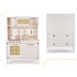 Bucatarie din lemn pentru copii 100x68x29 cm, cu accesorii si efecte luminoase, stil retro, MDF si plastic, boho, crem [10]