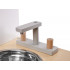 Bucatarie din lemn pentru copii cu accesorii, MDF si lemn, 68x25x82 cm, gri si alb [13]