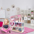 Casuta din lemn pentru papusi cu mobilier si banda LED, 3 etaje, 62x27x70 cm, multicolor [2]