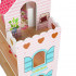 Casuta din lemn pentru papusi cu mobilier si banda LED, 3 etaje, 62x27x70 cm, multicolor [11]