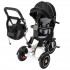 Tricicleta 3in1 105x52x94 cm, sezut rotativ 360°, roti fara aer, copertina reglabila, negru [42]