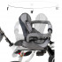Tricicleta 3in1 105x52x94 cm, sezut rotativ 360°, roti fara aer, copertina reglabila, gri [21]