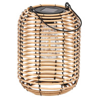 Felinar solar metalic decorativ pentru gradina, 24 cm, bej