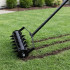 Aerator manual gazon cu roti si tepi pentru afanarea solului, constructie metalica, inaltime 148 cm, latime lucru 40 cm [8]