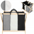 Cos de rufe cu 3 compartimente, cadru din lemn, 67x42x57 cm, 105 litri [3]